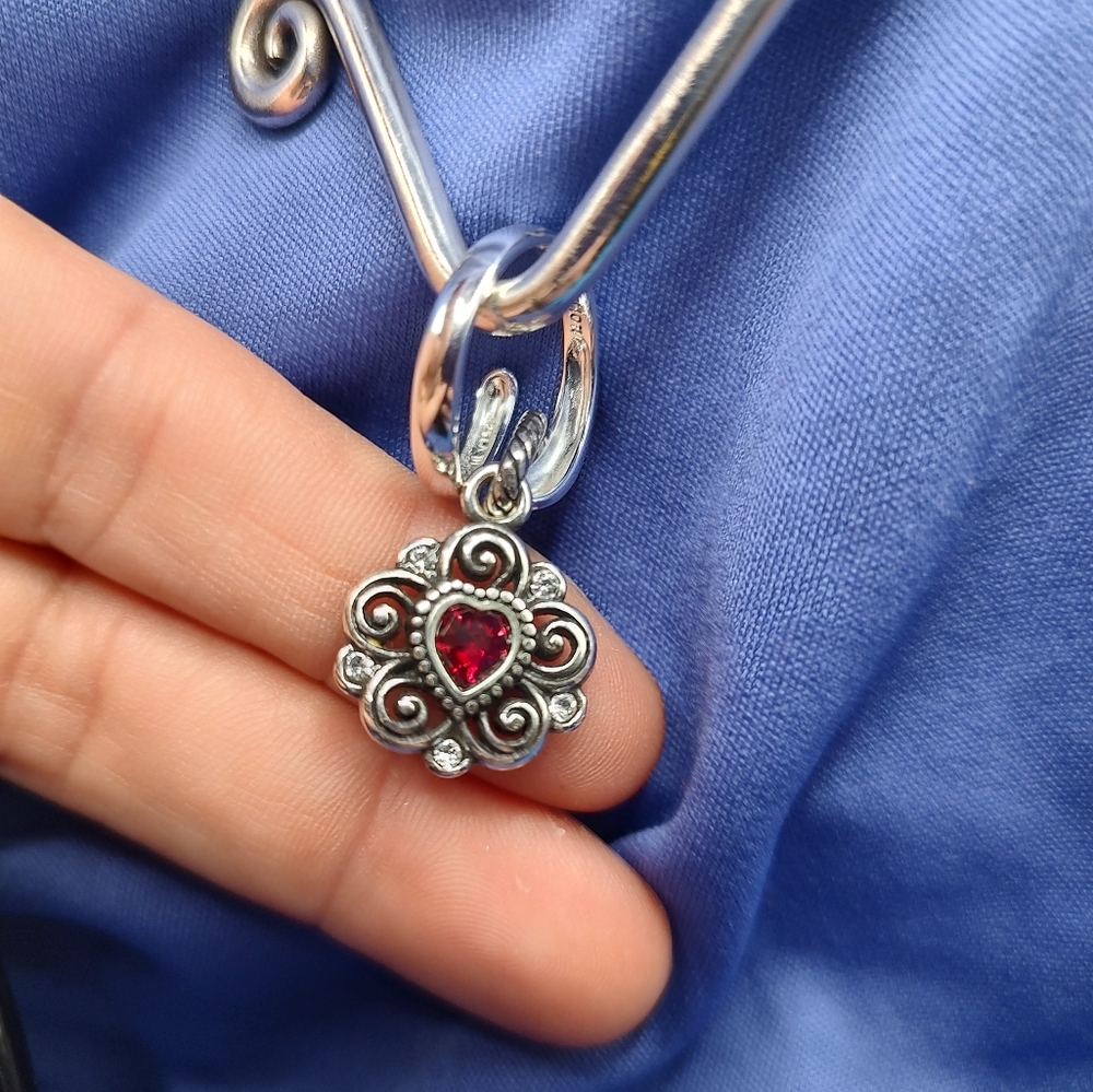 Brighton Charm July Ruby Red Heart Birthstone Cha… - image 3